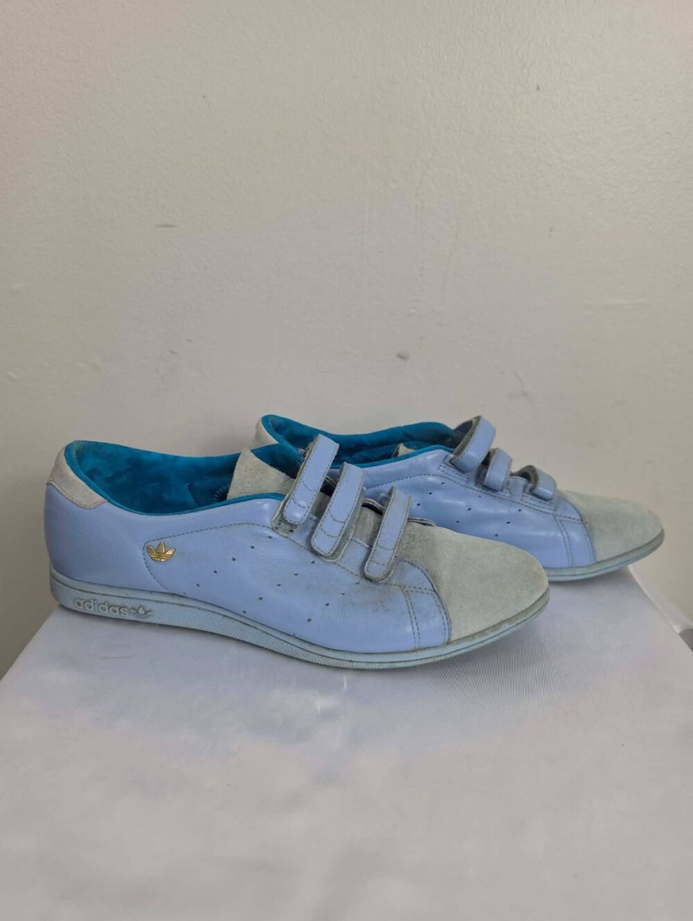 Vintage Adidas Light Blue Velcro Sneakers